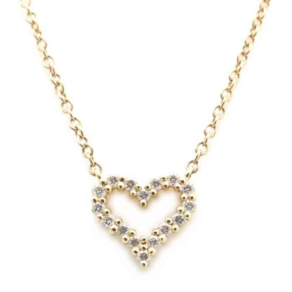 TIFFANY 18k Gold Diamond Heart Necklace